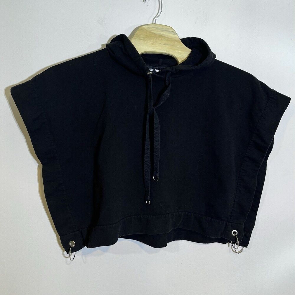 Vdr Viadellerose Hooded Poncho Sweatshirt Streetwear Hoodie Black One‎ Size